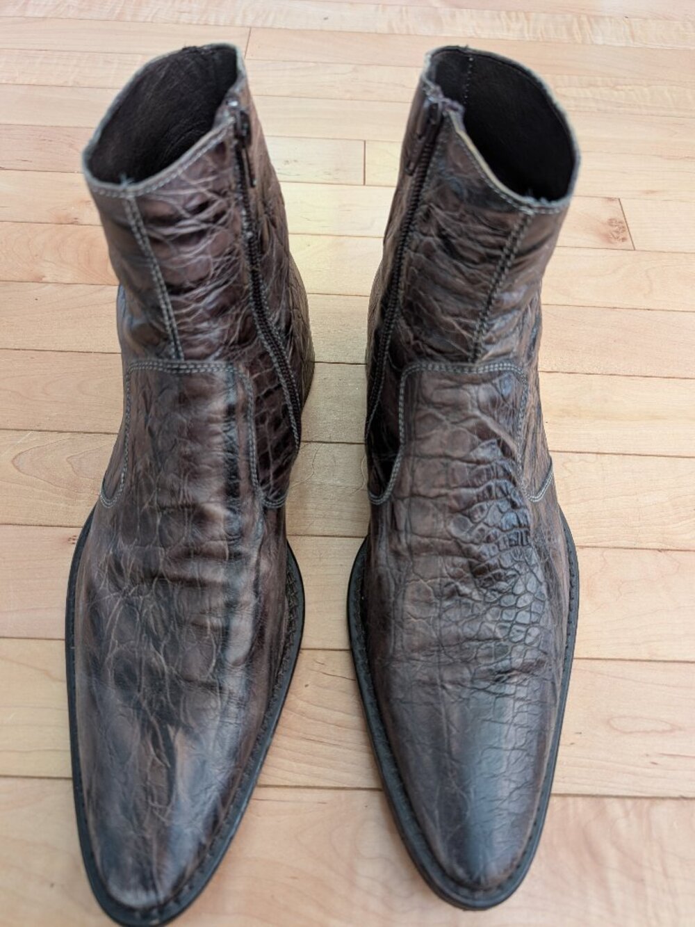 Braiau Italian Brown Ankle Zip-up Boots w/Vero Cuoio soles W Size 10 / Men 8.5